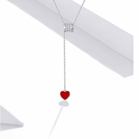 925 Sterling Silver Pendant Heart Necklace - Picture 3 of 5